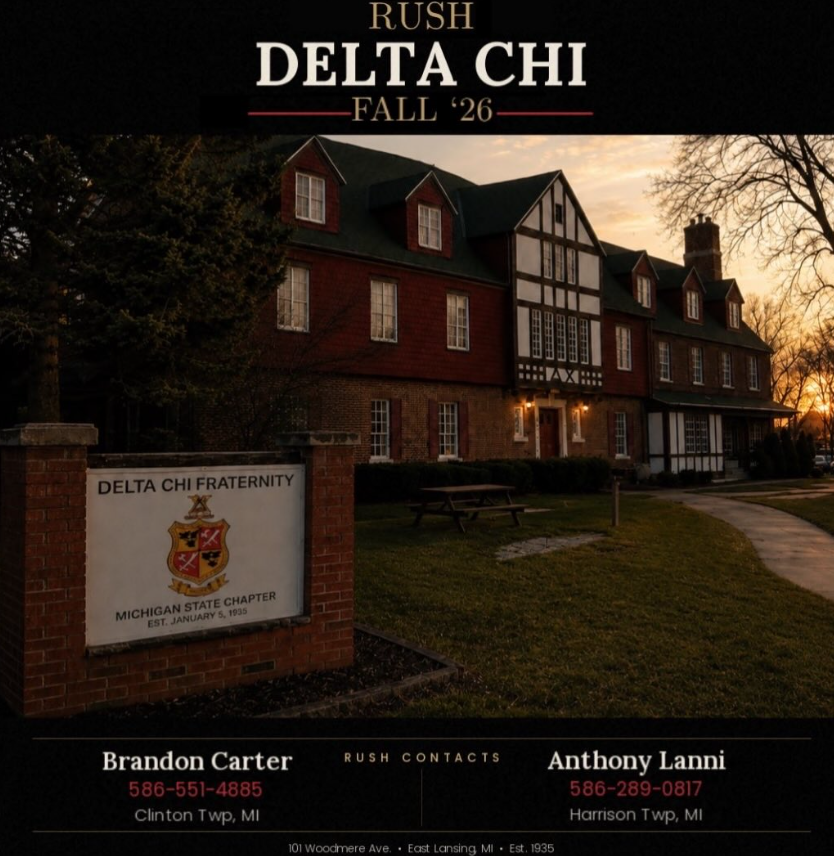 Delta Chi at Michigan State Fall Rush 2026 poster